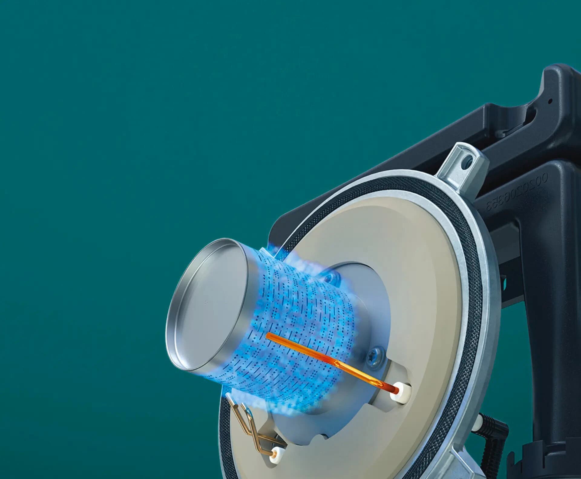 Technisch detail vanuit de binnenkant van een ketel