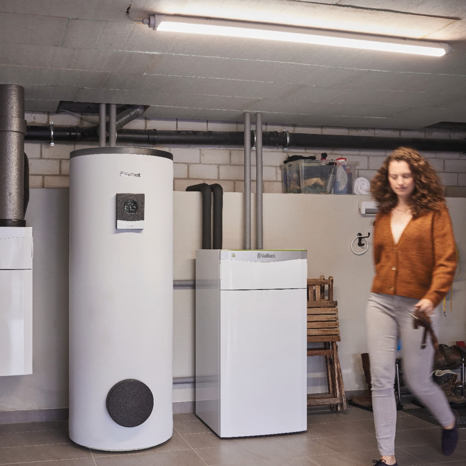 Boiler in een kelder