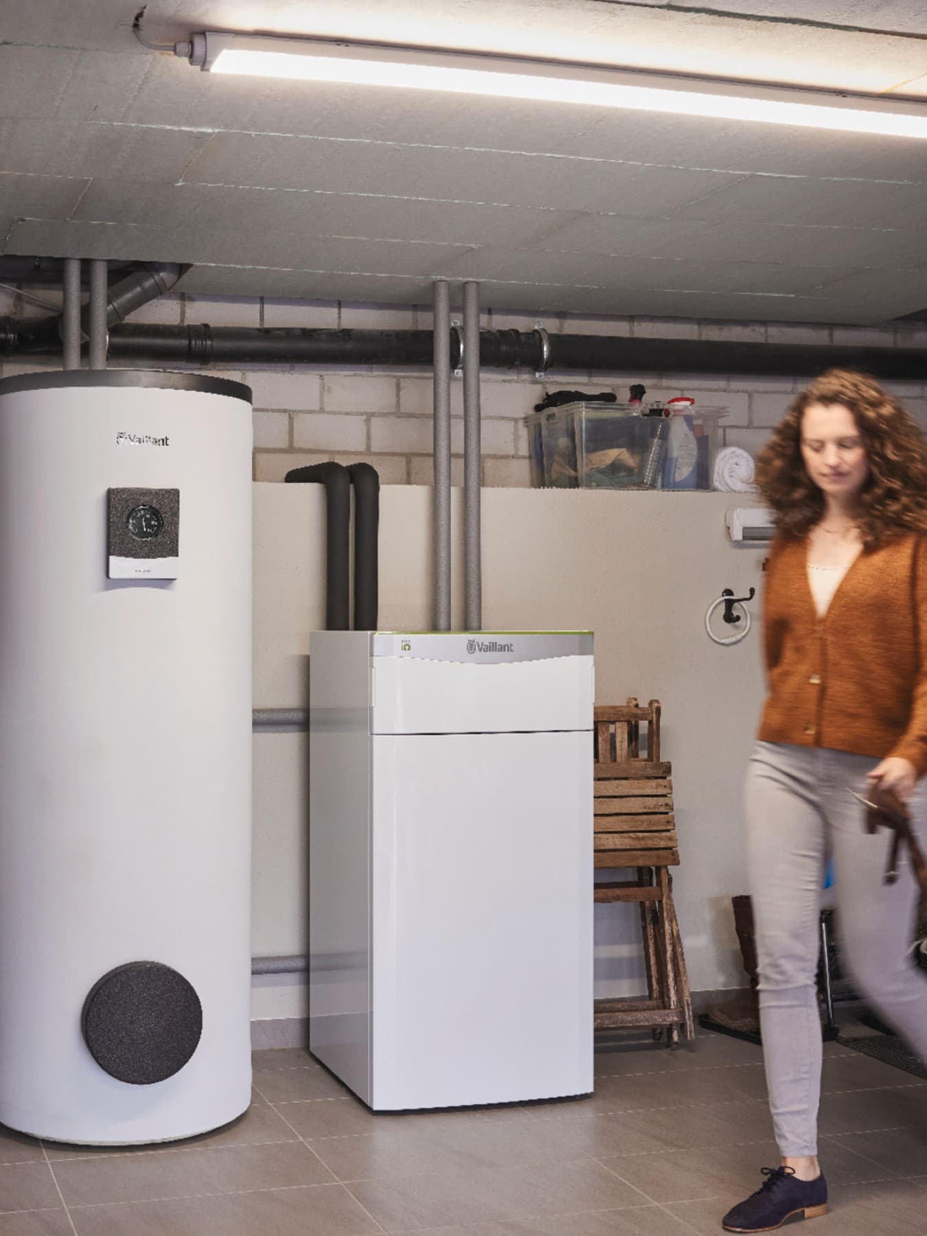 Boiler in een kelder