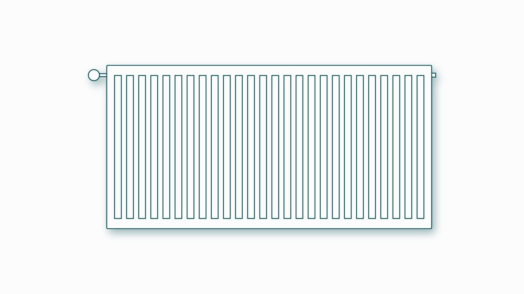 Schets van een compacte radiator met platen
