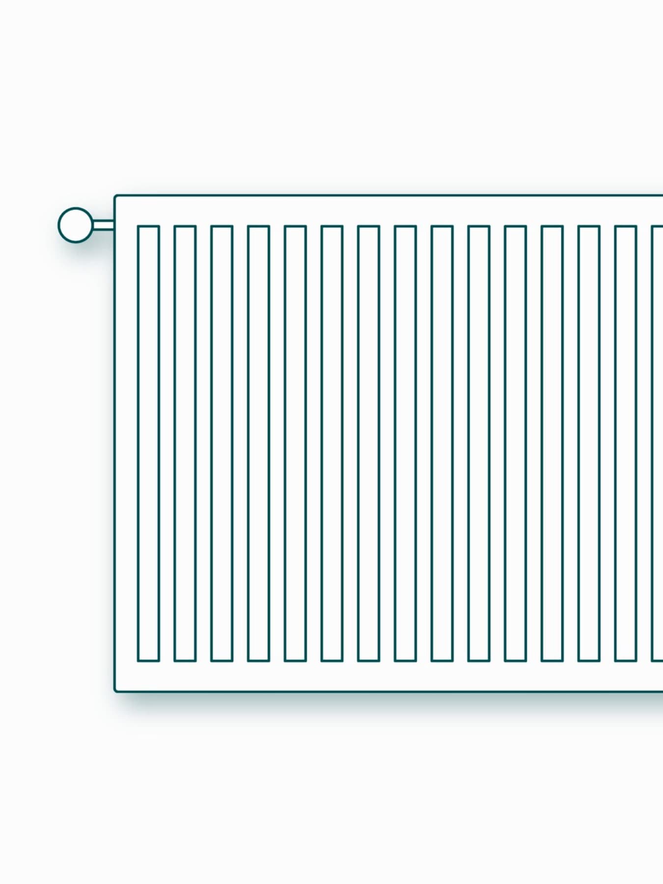 Schets van een compacte radiator met platen
