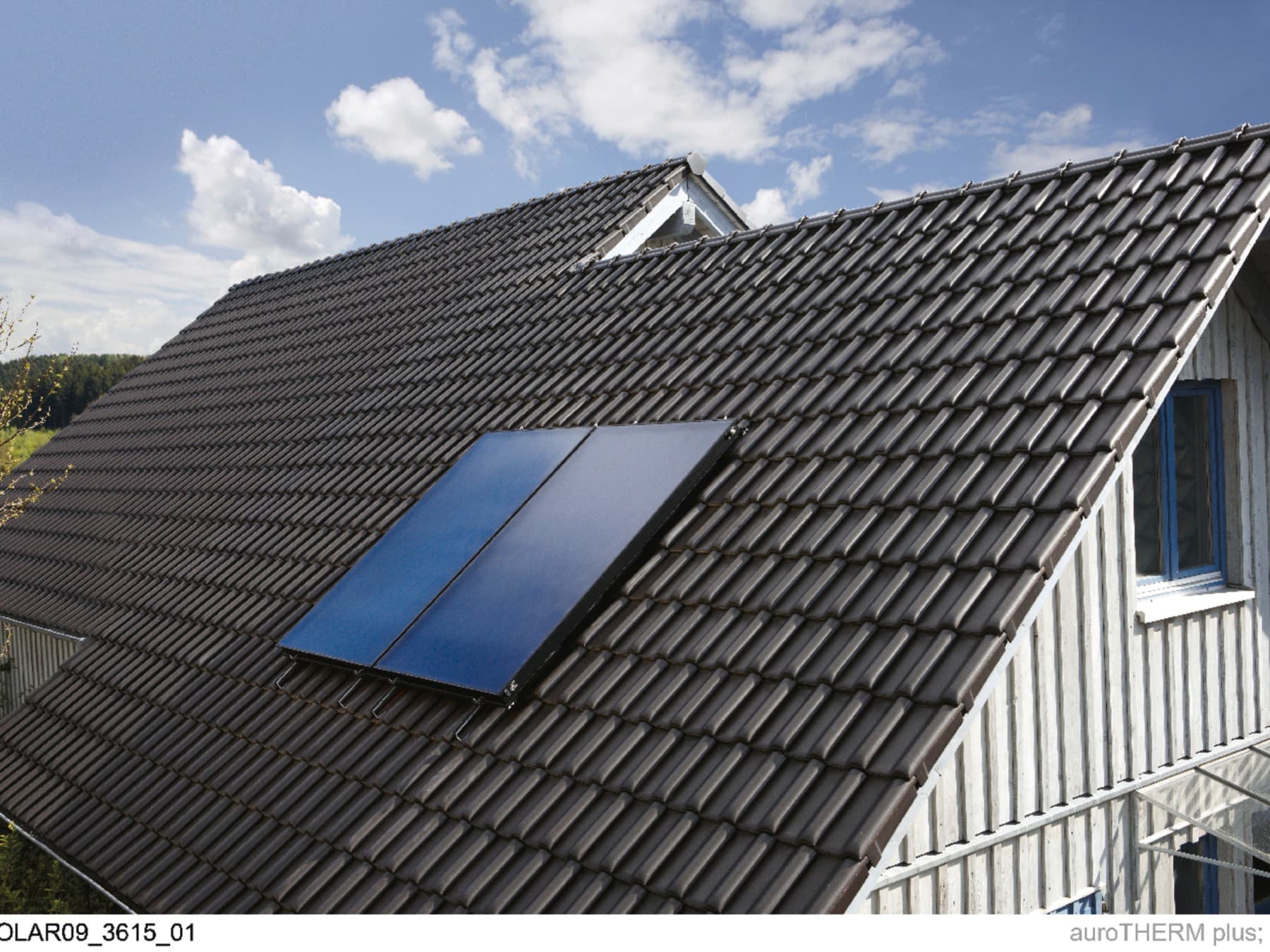 Dak met zonnepanelen