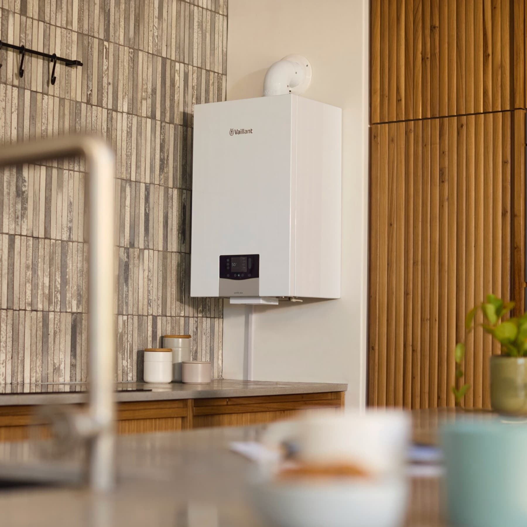 Vaillant-gasboiler voor wandmontage in een keuken