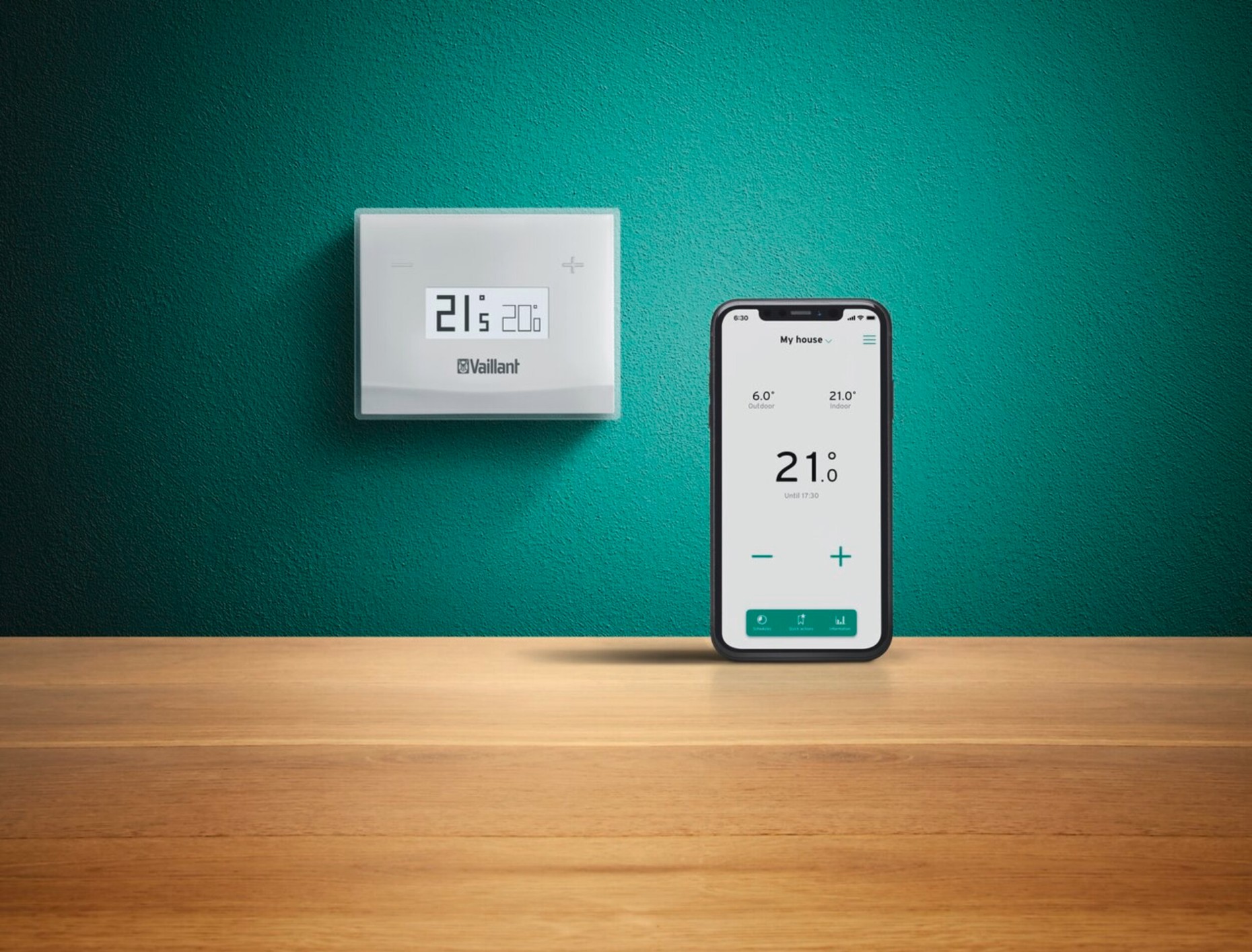 via zeemijl Geleidbaarheid vSMART slimme thermostaat en vSMART-app - Vaillant